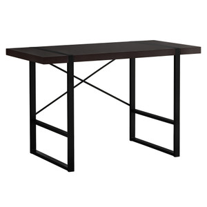 23.75" x 49" x 30" CappuccinoBlack Metal Computer Desk - 4512839643083