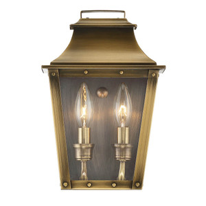 Coventry 2-Light Aged Brass Pocket Wall Light - 808230010444