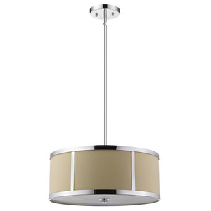 Butler 2-Light Polished Chrome Pendant With Coarse Cream Linen Shade And Opal Acrylic Diffuser - 808230009295 Butler 2-Light Polished Chrome Pendant With Coarse Cream Linen Shade And Opal Acrylic Diffuser - 808230009295