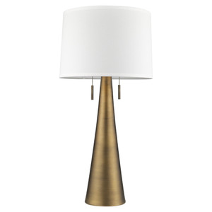 Muse 2-Light Hand Painted Antique Gold Table Lamp With Off White Shantung Shade - 808230018051 Muse 2-Light Hand Painted Antique Gold Table Lamp With Off White Shantung Shade - 808230018051