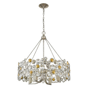 Vitozzi 4-Light Antique Silver Leaf Chandelier - 808230008830 Vitozzi 4-Light Antique Silver Leaf Chandelier - 808230008830