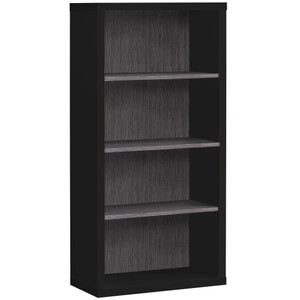 11.75" x 23.75" x 47.5" Black Grey Particle Board Adjustable Shelves Bookshelf - 4512822773964