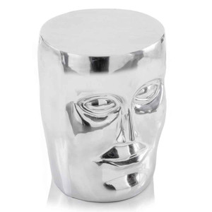 13" x 13" x 18" Silver Aluminum Face Stool - 4512839595887 13" x 13" x 18" Silver Aluminum Face Stool - 4512839595887
