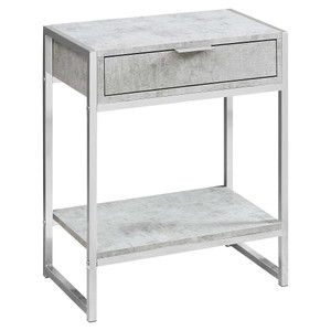 12.75" x 19.5" x 23.75" Grey Finish and Metal Accent Table - 4512822774695