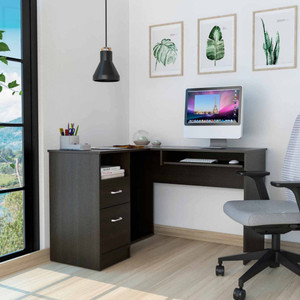 Thorpe Black L Shaped Computer Desk - 808230121089 Thorpe Black L Shaped Computer Desk - 808230121089