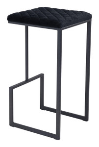 Black Modern Geo Waffle Seat Backless Barstool - 808230064874 Black Modern Geo Waffle Seat Backless Barstool - 808230064874