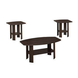 Homeroots Living Room Cappuccino Table Set, 3Pcs Set