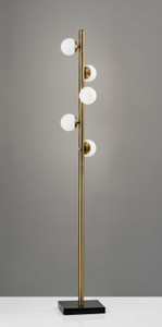 Swirled Sphere Brass Metal LED Floor Lamp - 4512839457512