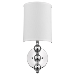 Silver Chrome Wall Light with Linen Fabric Shade - 808230010703