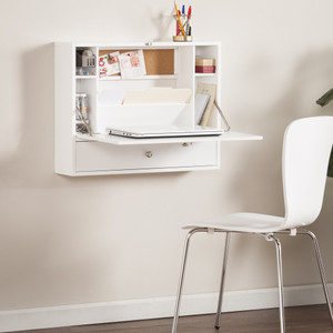 White Wall Mount Folding Desk - 808230103290