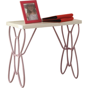 22" Lilac Steel and Wood Nightstand