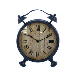 3.15" x 16.93" x 12.4" Blue Retro Style - Wall Clock - 4512822742403