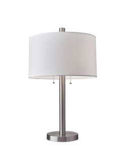 Classic Brushed Steel Metal Table Lamp - 4512839458366