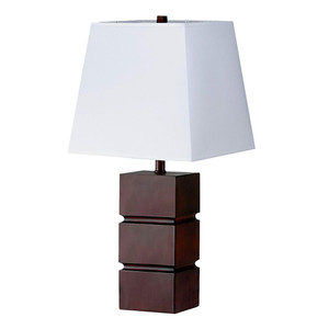 27" Brown Bedside Table Lamp With White Shade - 606114541363