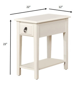 Cottage White Wooden Magazine Rack Side Table - 689211805040 Cottage White Wooden Magazine Rack Side Table - 689211805040