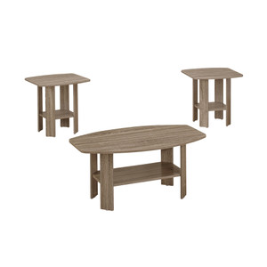 Homeroots Living Room Dark Taupe Table Set 3-Piece Set