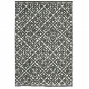 6' X 9' Grey Geometric Stain Resistant Indoor Outdoor Area Rug - 606114573920 6' X 9' Grey Geometric Stain Resistant Indoor Outdoor Area Rug - 606114573920
