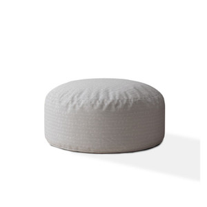 24" Grey Cotton Round Pouf Ottoman - 606114664642 24" Grey Cotton Round Pouf Ottoman - 606114664642