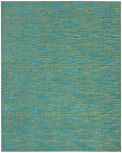 8' X 10' Blue And Green Striped Non Skid Indoor Outdoor Area Rug - 606114456025