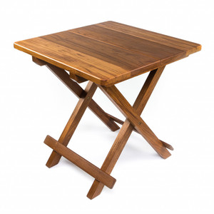 19" Brown Solid Square Teak Folding Indoor Outdoor End Table - 606114647065 19" Brown Solid Square Teak Folding Indoor Outdoor End Table - 606114647065