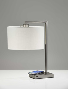 Enhanced Tech Charging Brushed Steel Metal Table Lamp - 4512839458106 Enhanced Tech Charging Brushed Steel Metal Table Lamp - 4512839458106