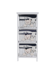 12.5" x 16" x 35.5" White Blue Portable 3 Drawers - 4512839555515 12.5" x 16" x 35.5" White Blue Portable 3 Drawers - 4512839555515
