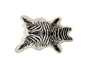 63" X 90" Zebra Black And White Print Area Rug - 689805009700 63" X 90" Zebra Black And White Print Area Rug - 689805009700