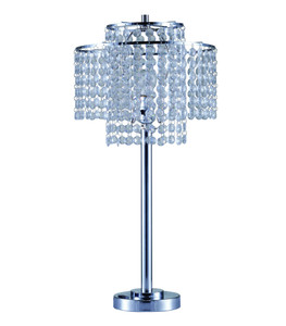 26" Silver Glam Two Tier Chandelier USB Table Lamp - 606114542445 26" Silver Glam Two Tier Chandelier USB Table Lamp - 606114542445