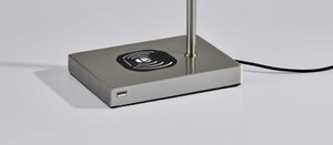 Homeroots Lighting LED Desk Lamp, Brushed Steel, Adjustable