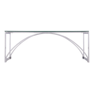 Homeroots Living Room 48" Chrome Glass and Metal Rectangular Coffee Table, Chrome Finish