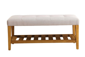 40" X 16" X 18" Light Gray And Oak Simple Bench - 689211806443 40" X 16" X 18" Light Gray And Oak Simple Bench - 689211806443