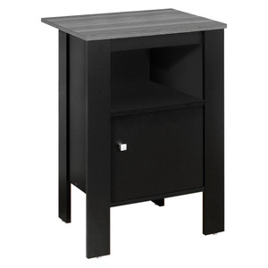14" x 17.25" x 24.25" Black and Grey Night Stand With Storage - 4512822768915