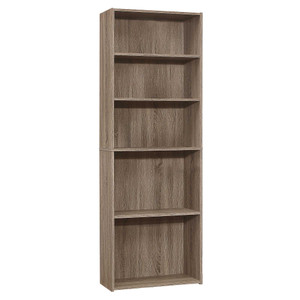 Five Shelf Dark Taupe Bookcase - 4512839643007