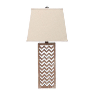 6 X 6 X 27.5 Tan Metal Mirror - Table Lamp - 614486178537