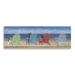 60" Dogs at the Beach Canvas Wall Art - 808230075085