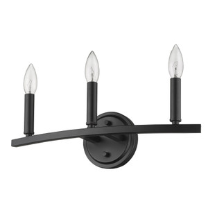 Three Light Matte Black Wall Sconce - 808230010611
