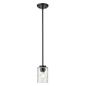 Black Metal and Glass Mini Pendant Hanging Light - 808230007680