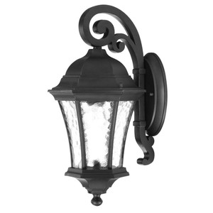 Matte Black Tapered Hanging Lantern Wall Light - 808230011540