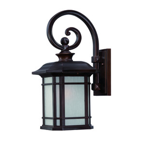 XL Antique Bronze Frosted Linen Glass Lantern Wall Light - 808230012486