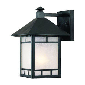 Petite Matte Black Frosted Glass Lantern Wall Light - 808230012608