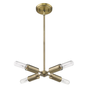 Four Light Dull Gold Hanging Chandelier - 808230009257