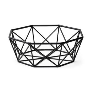 Black Geometric Metal Centerpiec Bowl - 808230023246