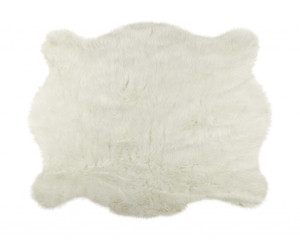 4' X 5' Polar Bear Off White Faux Hide Area Rug - 614486235964