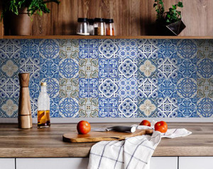 6" X 6" Blue Manna Peel And Stick Removable Tiles - 808230086586