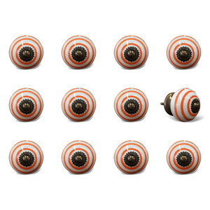 1.5" x 1.5" x 1.5" Ceramic Metal Multicolor 12 Pack Knob - 4512839594873