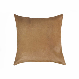 18 X 18 Tan Cowhide Throw Pillow - 689805004071