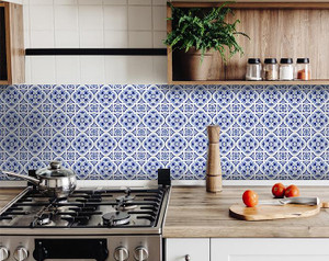 6" X 6" Blue Mia Peel And Stick Removable Tiles - 808230084483