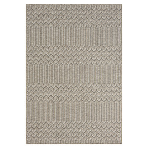 5' X 7' Tan Chevron Handmade Indoor Outdoor Area Rug - 606114678427