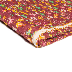 50" X 70" Maroon Kantha Cotton Throw Blanket - 689211824775