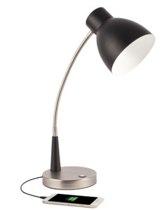 Black Matte and Silver LED Adjustable Desk Lamp - 808230105065